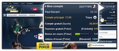 Capture Eurosport Poker1 Code Promotionnel Eurosport Poker 