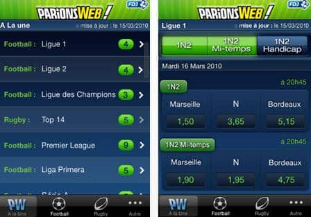 parionsweb iphone ParionsWeb sur iPhone