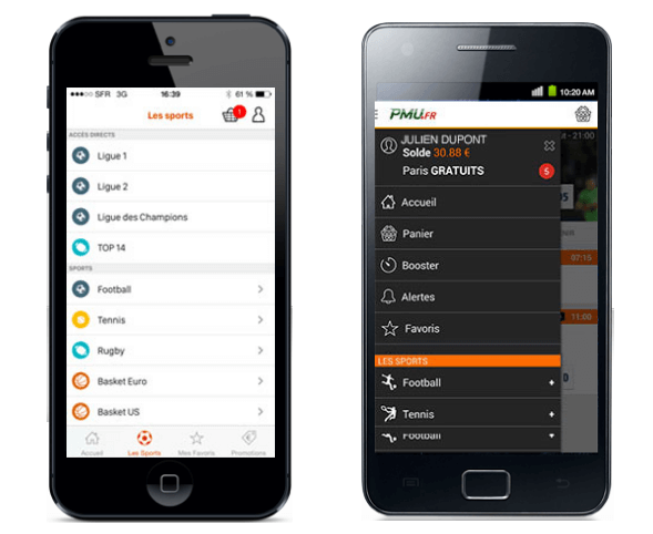 Application PMU Sport : compatibilité Android et iOS