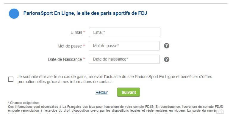 S'inscrire sur Parions Sport en Ligne