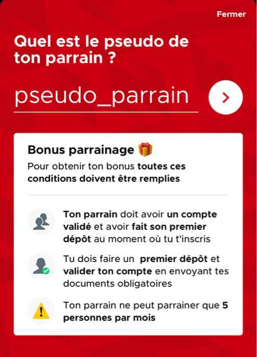 code parrainage betclic