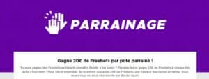 Code parrainage Betclic : 10€ pour le parrain, 10€ pour le filleul