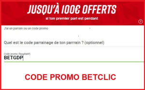 Code promo Betclic BETGDP : 100€ offerts en avril 2024