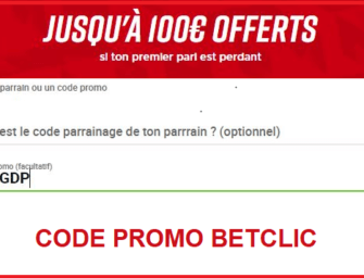 Code promo Betclic BETGDP : 100€ offerts en décembre 2022