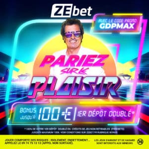Code promo ZEbet GDPMAX – Jusqu’à 100€ de bonus | Valide en avril 2024