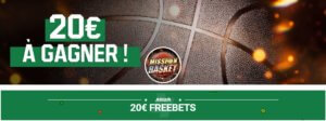20€ de freebets à gagner sur le basket avec Unibet