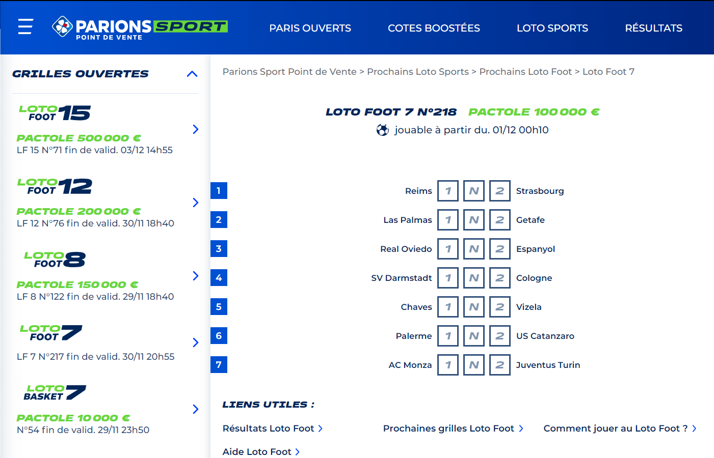 loto foot parions sport
