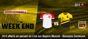 Bayern Munich – Borussia Dortmund : 10€ à gagner sur Winamax